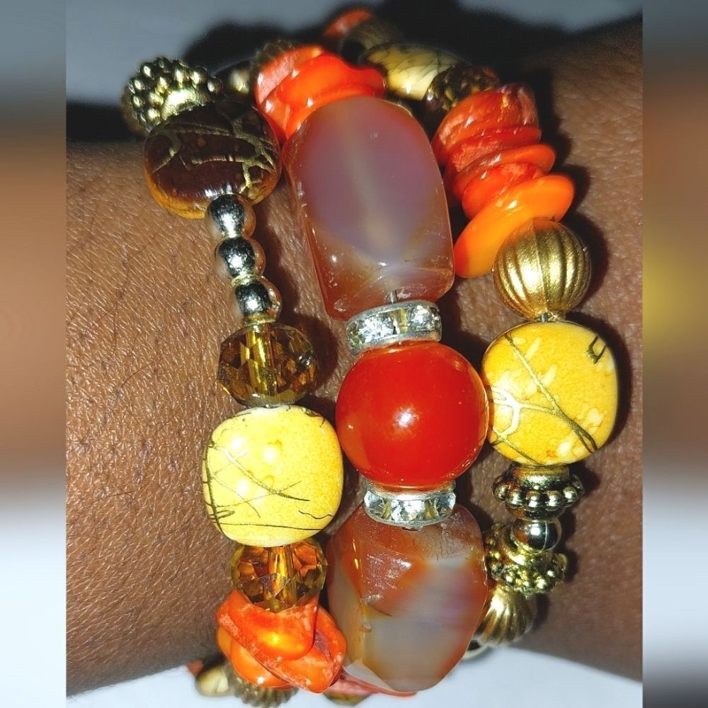Vintage Beaded spiral bracelet